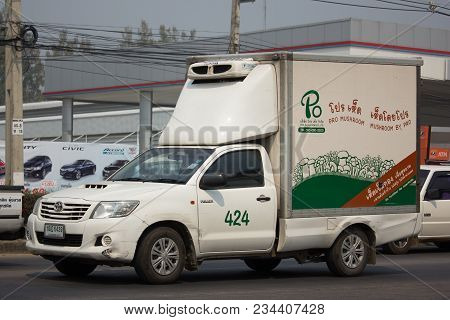 Pickup Truck And Container Of Pro Mushroom Company