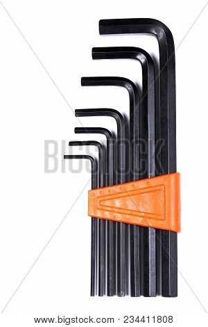 Set Of Hex Keys (allen Keys) Isolated Over White Background