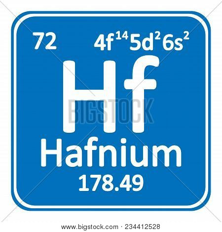 Periodic Table Element Hafnium Icon On White Background. Vector Illustration.