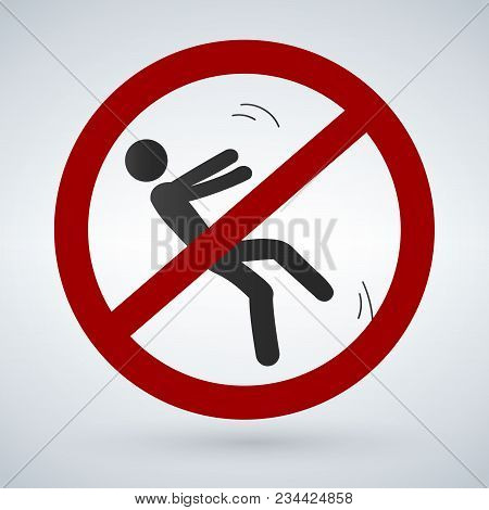 Falling Person Silhouette Sign. Vector Illustration On White Background