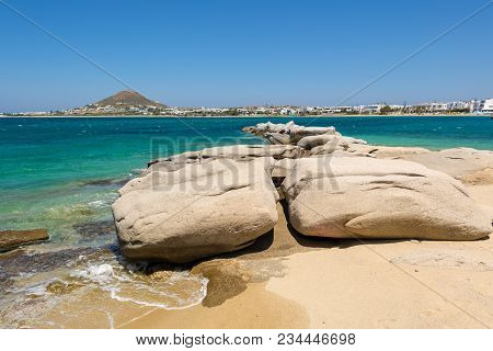 Amazing Rock Formatio In Agia Anna Beach. Naxos Island. Greece