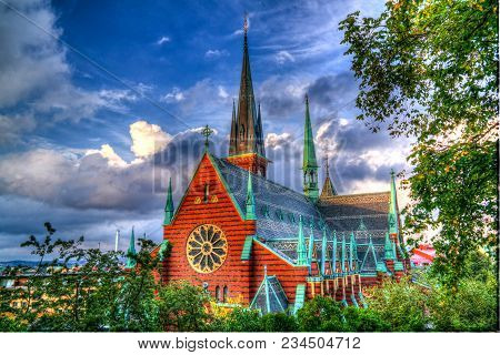 Exterior View To Oscar Fredriks Kyrka,gothenburg, Sweden