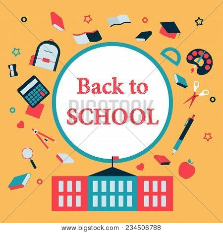Back To School With Education Icons Concept Vector.