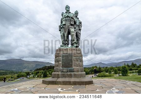 Spean Bridge , Scotland - May 31 2017:: A Memorial Dedicated To The Men Of The British Commando Forc