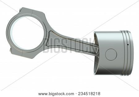 Piston With Connecting Rod, Isolated On White Background. 3d Illustration
