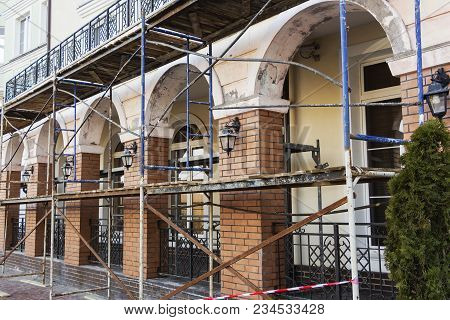The Old Building During Its Restoration And Recovery, Close Up