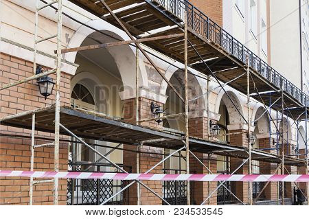 The Old Building During Its Restoration And Recovery, Close Up
