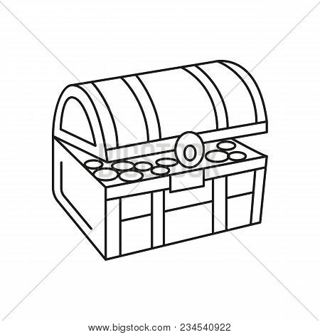 Pirate Safe Gold Icon. Outline Pirate Safe Gold Vector Icon For Web Design Isolated On White Backgro
