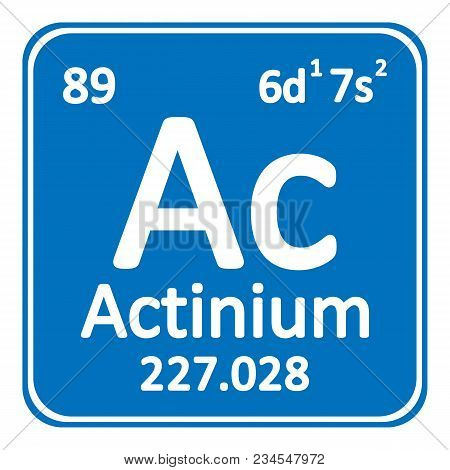 Periodic Table Element Actinium Icon On White Background. Vector Illustration.