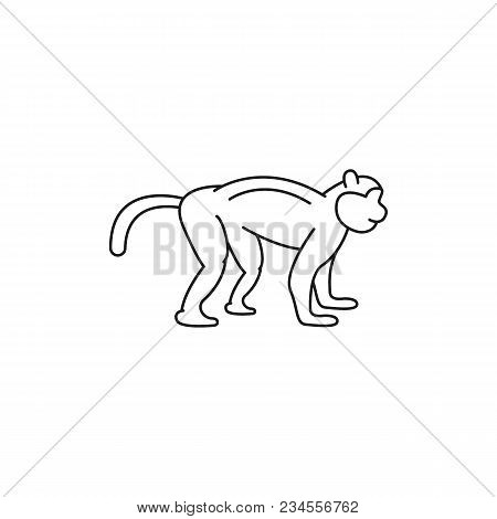 Monkey Icon. Outline Monkey Vector Icon For Web Design Isolated On White Background