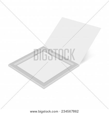 Cardboard Box Open Easy To Change Colors Mock Up Vector Template. Easy To Use Mockup.
