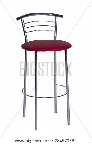 Iron Round Chair With A Back On A White Background