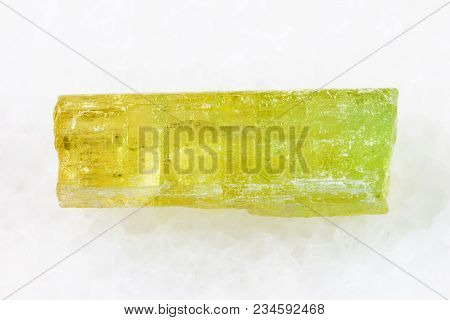 Macro Shooting Of Natural Mineral Rock Specimen - Raw Crystal Of Heliodor (yellow Beryl) Gemstone On