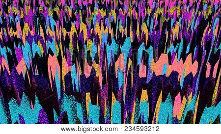 Retro Abstract Background. Colorful Noise. Trendy Wallpaper. Multicolor. Sharp Shapes. Intense. Vibr