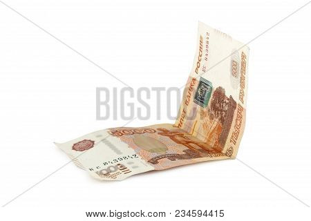 Five Thousandth Bill Russian Federation Isolated On White