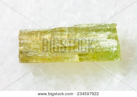 Macro Shooting Of Natural Mineral Rock Specimen - Rough Crystal Of Heliodor (yellow Beryl) Gemstone 