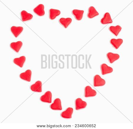 Heart Made Of Candy  Hearts Isolated On White Background