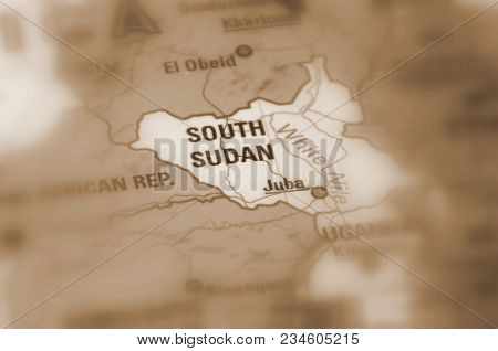 South Sudan, Officially Known As The Republic Of South Sudan (sepia Selective Focus).