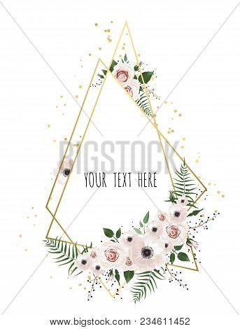 Stylish Floral Vector Design Round Frame. Vector Illustration. Frame Border With Copy Space. Eps10
