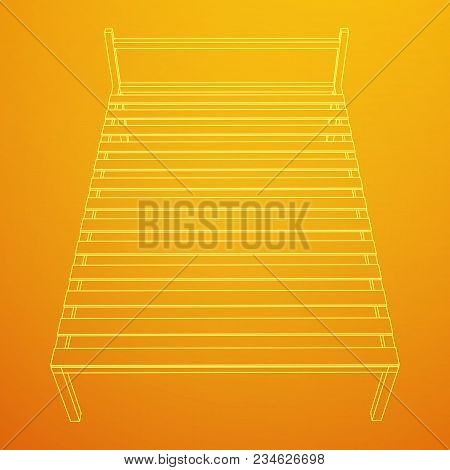 Base Orthopedic Bed Wireframe Low Poly Mesh Vector Illustration.