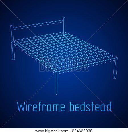 Base Orthopedic Bed Wireframe Low Poly Mesh Vector Illustration.