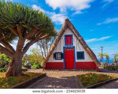 Traditional House Of Santana Village, Madeira Island Of Portugal