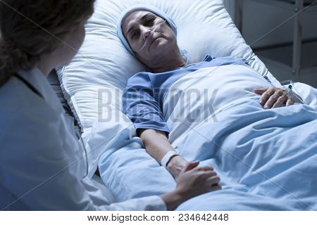 Dying Woman With Nurse