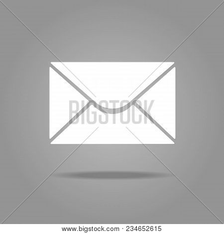 Trendy Mail Icon In White Style.template For App, Ui And Logo. Icon Mail For Your Web Site. Modern M