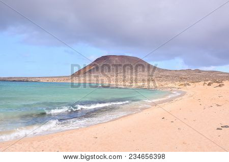 Spanish View Landscape In La Graciosa Lanzarote Tropical Volcanic Canary Islands Spain