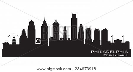 Philadelphia Pennsylvania City Skyline Vector Silhouette