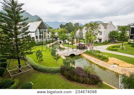 Nakornrachasima / Thailand - October 19, 2014 : Beautiful View With English Country Style Building I