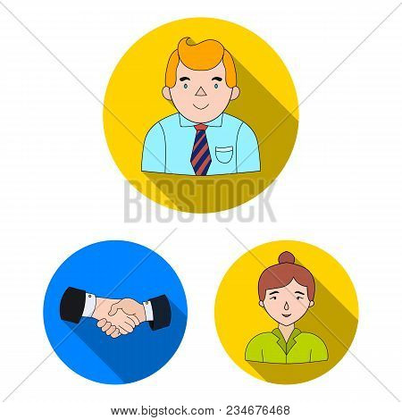 Business Conference And Negotiations Flat Icons In Set Collection For Design.business And Training V