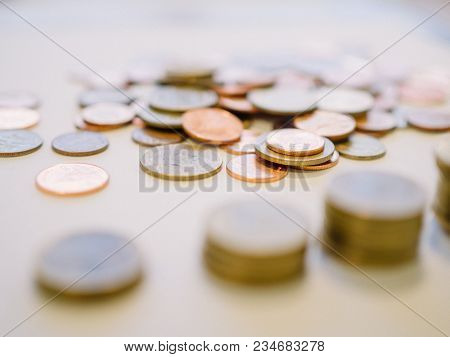 Coins - Close Up A Pile Of Coins, Business Concept, Financial Concept, Saving Concept