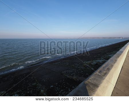 Waterfront And Walkway At Countryside Landscapes Of Barrage Shore Next To Artificialgoczalkowice Res