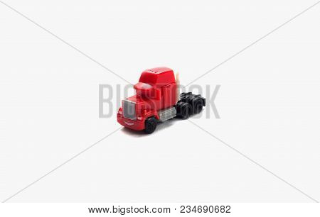 Red Truck On White Background, Isolate, Toy
