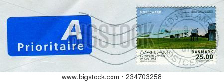 GOMEL, BELARUS, 29 NOVEMBER 2017, Stamp printed in Denmark shows image of the European Capital Of Culture, circa 2017. 
