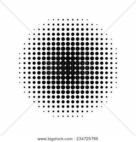 Round Halftone Screen Pattern Isolated On White