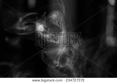 Smoke Texture For Designers Works - Abstract Photo Texture Of The Real Smoke On The Black Background