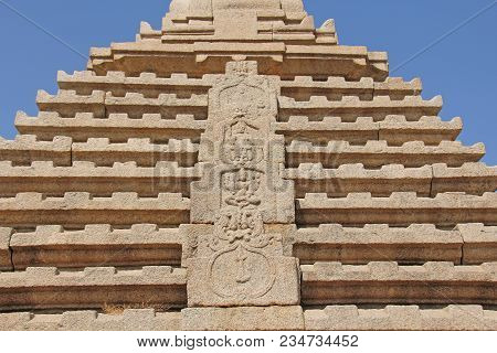 Hemakuta Hill, Temple, Stone Carving In Hampi. Karnataka, India.