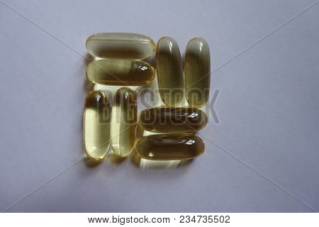 Basketweave Pattern Made Of Fish Oil Capsules