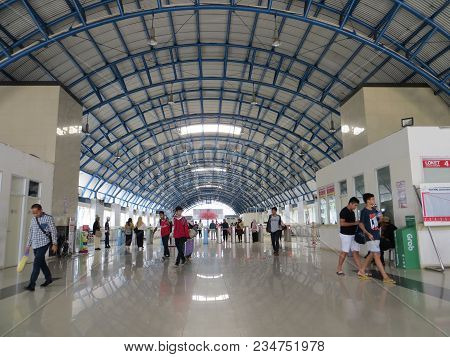 Jakarta, Indonesia - June 8, 2017: The Hall Of Palmerah Station.