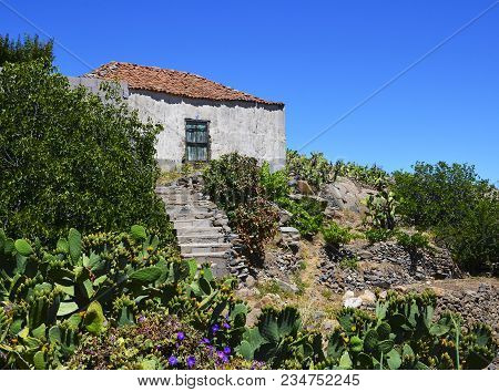 Beautiful View With Old House In Vilaflor Village In Tenerife,canary Islands,spain.