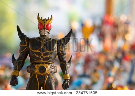 Yasothorn, Thailand - January 02, 2018:anime Figure In Secondhand Shop,anime Is A Popular Type Of An