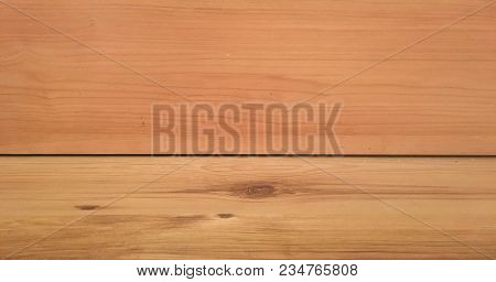 Room Wood Floor Perspective, Grunge Pastel Painted Wall And Varnished Wooden Laminate Planks Grou. O