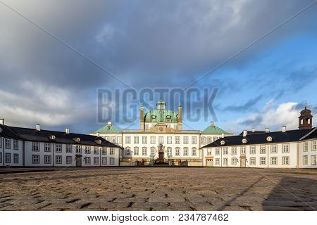 Fredensborg, Denmark - January 02, 2017: Exterior View Of Fredensborg Palace Which Is Spring An Autu