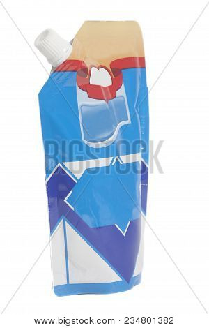 Blue Packaging Condenced Milk Isolated On White Background