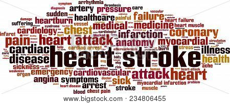 Heart Stroke Word Cloud Concept. Vector Illustration On White
