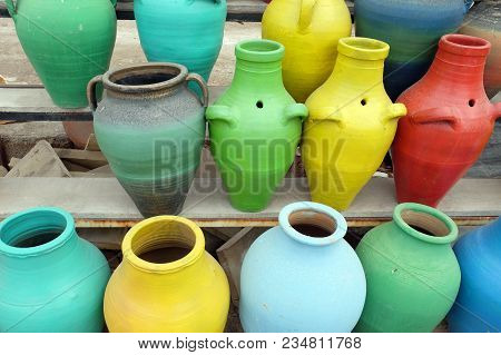 Avanos Style Handmade Colorful Clay Cubes In Nevsehir, Turkey