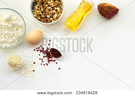 Products That Can Be Eaten With A Ketogenic Diet., Low Carb, High Good Fat. Concept Keto Diet For He
