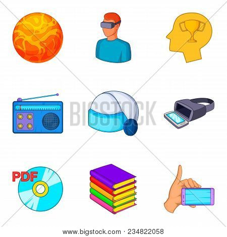 Game Play Icons Set. Cartoon Set Of 9 Game Play Vector Icons For Web Isolated On White Background